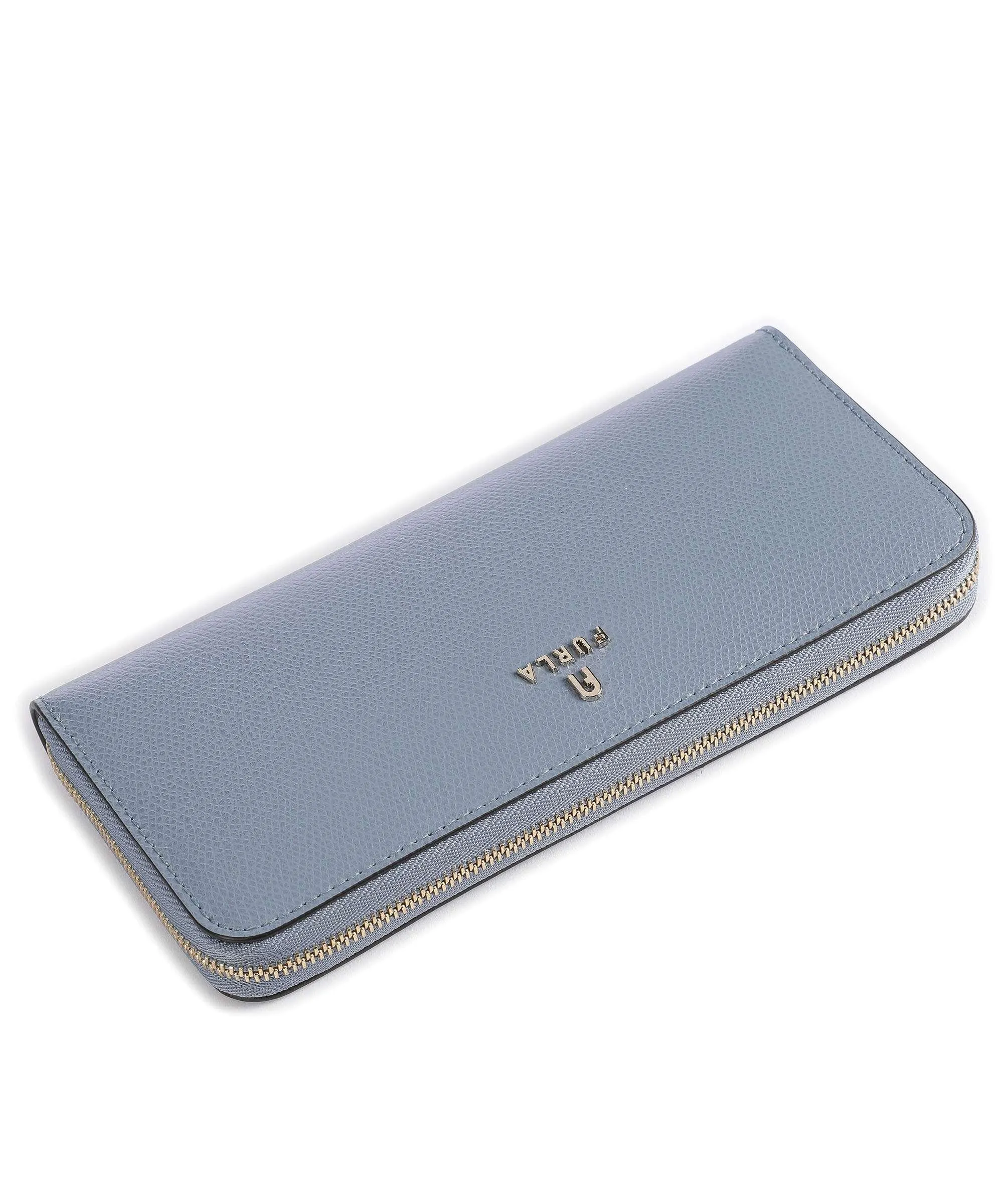  Furla Camelia XL Portafoglio pelle granulata blu chiaro  