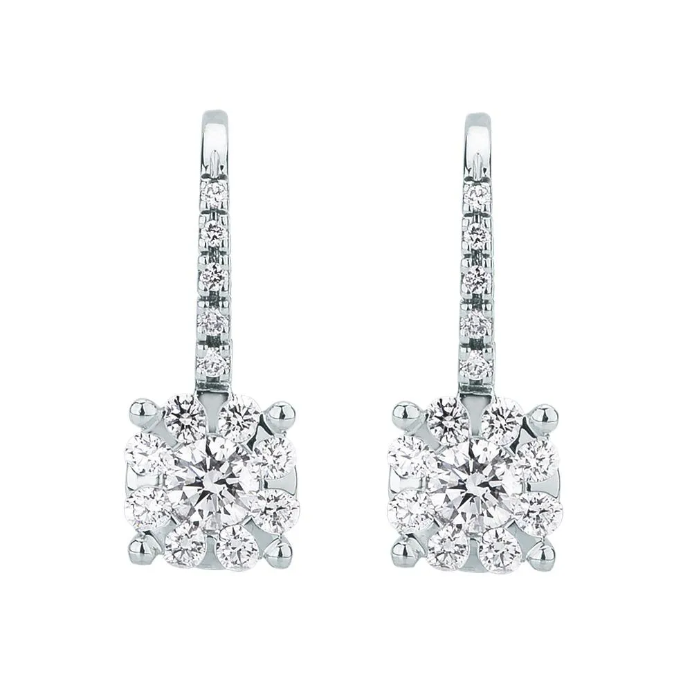 Orecchini monachella oro bianco diamante multipietra 0,72ct Mirco Visconti