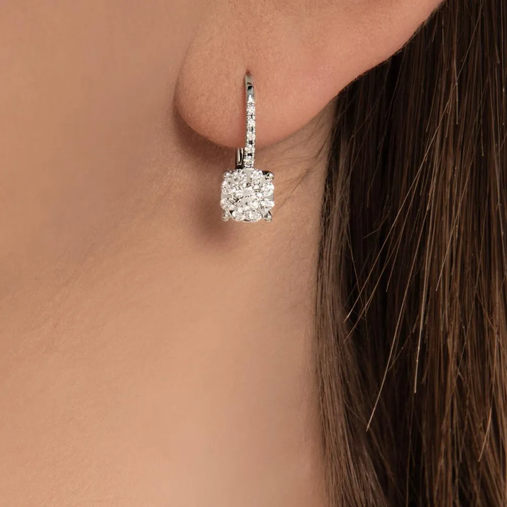 Orecchini monachella oro bianco diamante multipietra 0,72ct Mirco Visconti