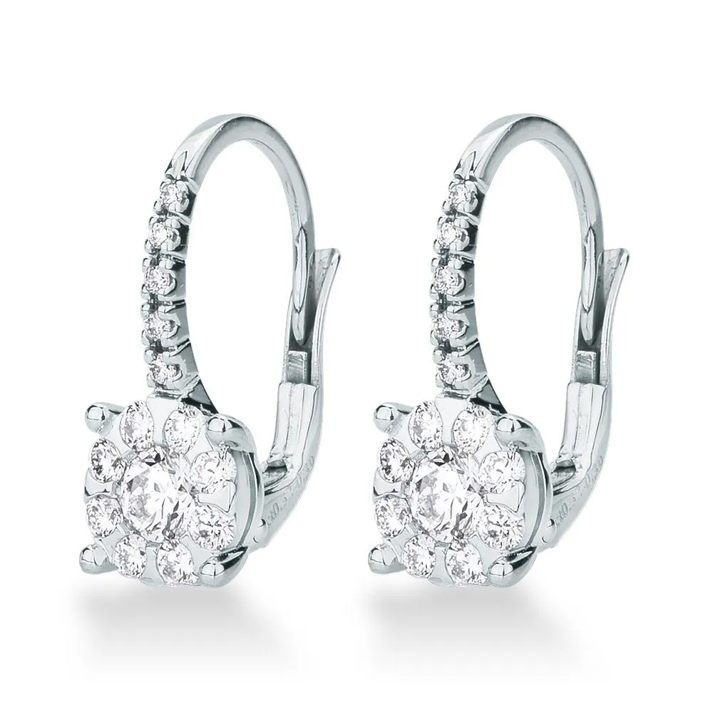 Orecchini monachella oro bianco diamante multipietra 0,72ct Mirco Visconti