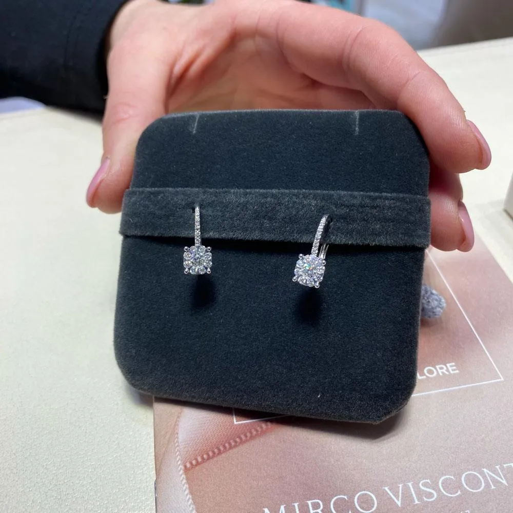 Orecchini monachella oro bianco diamante multipietra 0,72ct Mirco Visconti