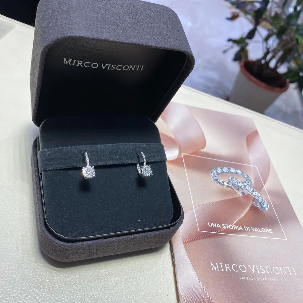 Orecchini monachella oro bianco diamante multipietra 0,72ct Mirco Visconti