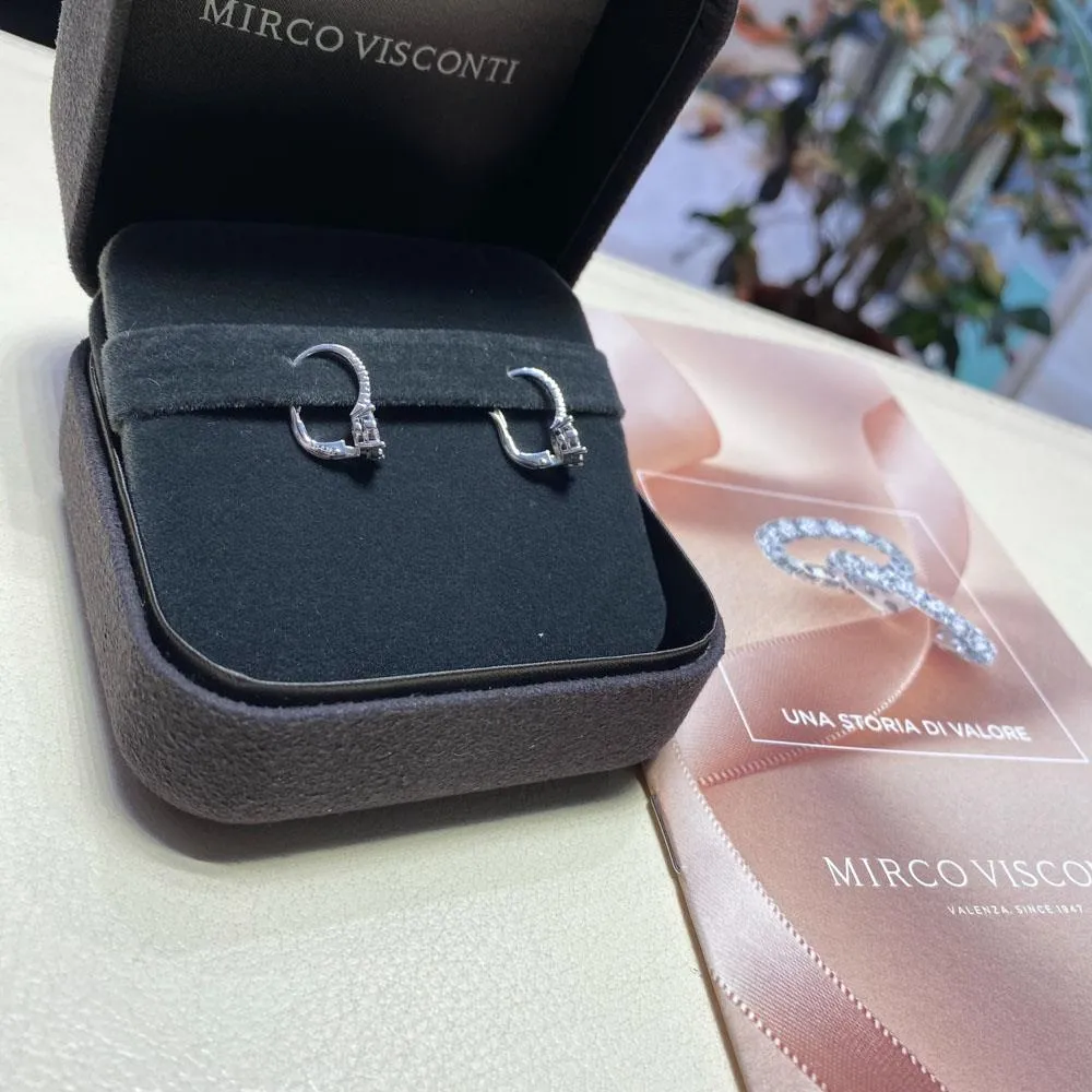 Orecchini monachella oro bianco diamante multipietra 0,72ct Mirco Visconti