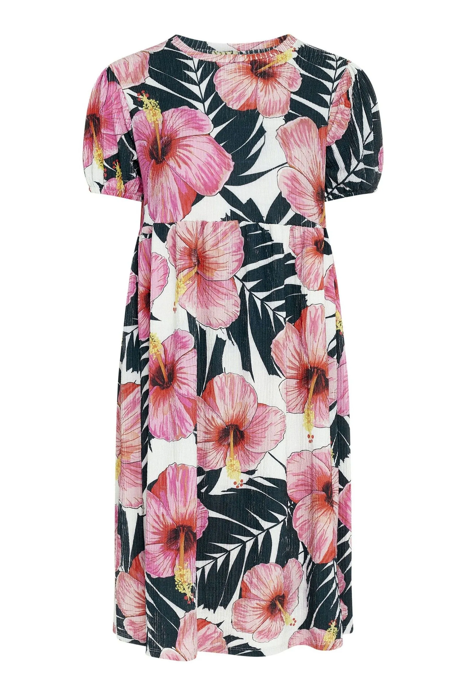 Yours Curve Leaf Crinkle Smock Dress    